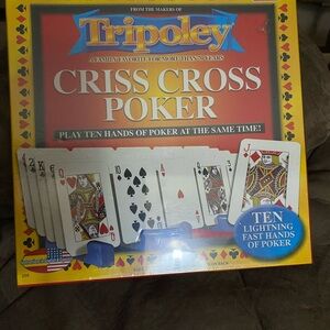 Cadaco Tripoley Criss Cross Poker Game 2005 Play 10 Hands at Once, New Sealed
